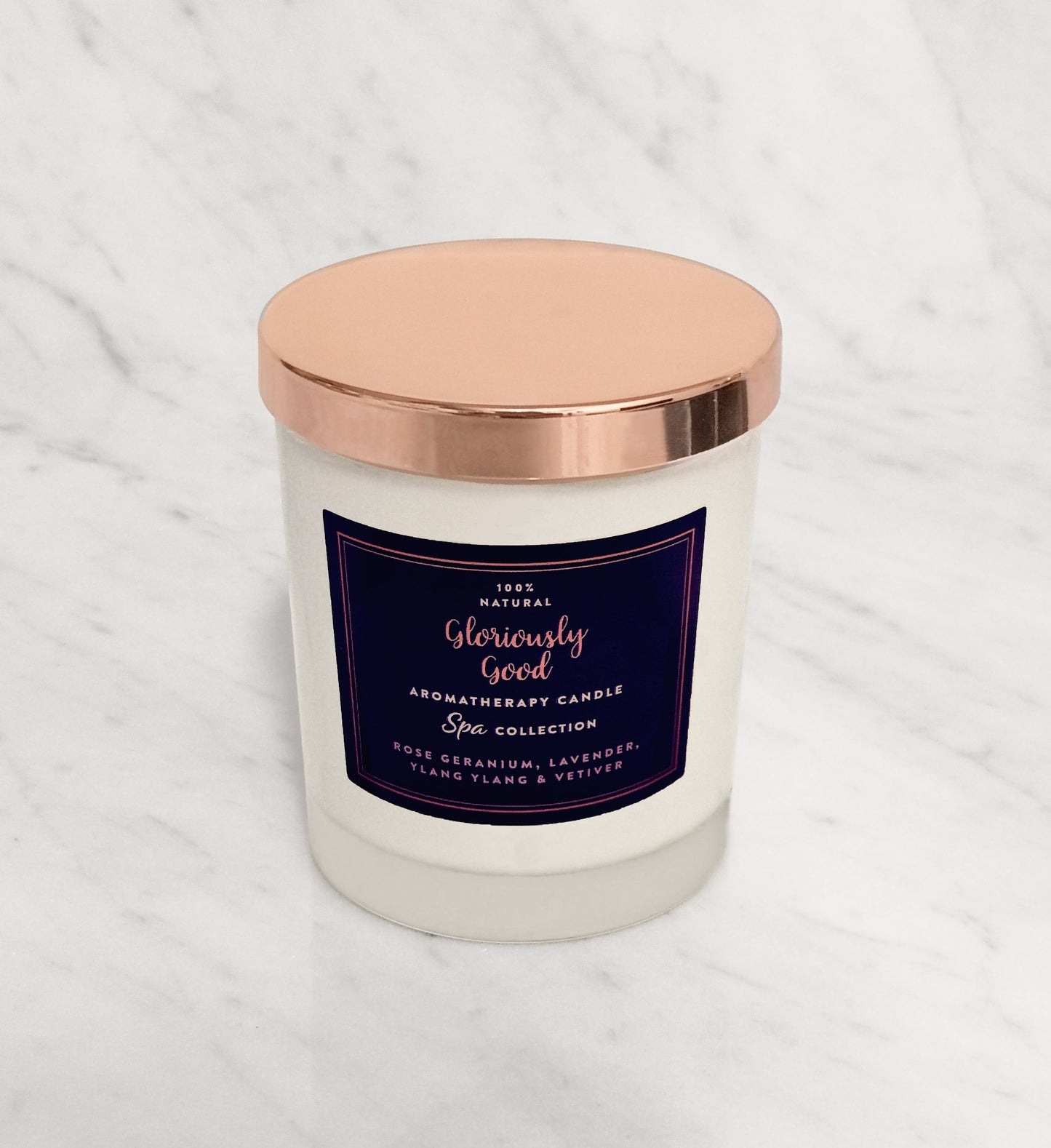 Rose Geranium, Lavender, Ylang Ylang & Vetiver Aromatherapy Naturally Scented Candle