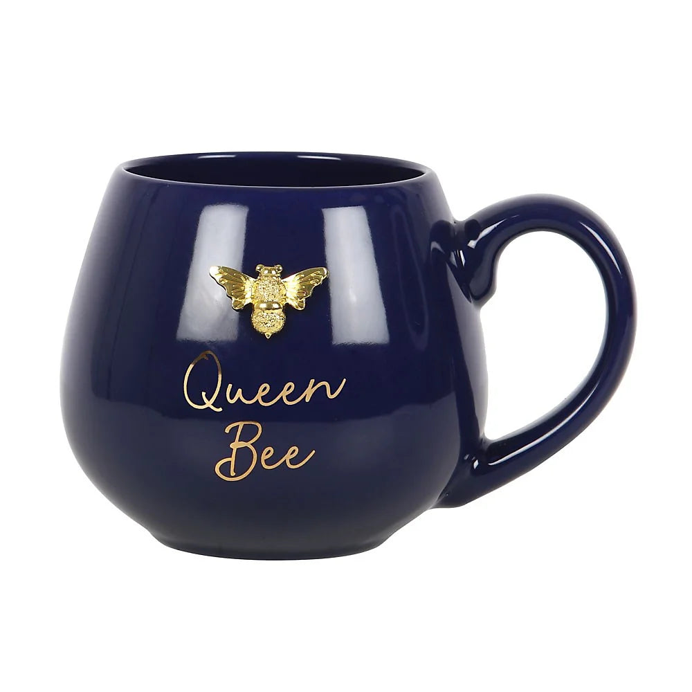 Queen Bee Navy Rounded Mug in Gift Box
